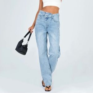 Asymmetric Criss Cross Jeans